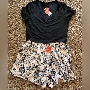 CIDER SET! NWT BLACK & WHITE SHORT SET